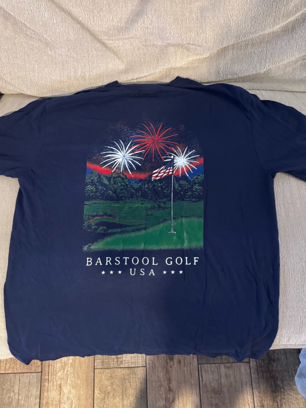 Barstool Golf T-Shirt - July 4th fireworks
